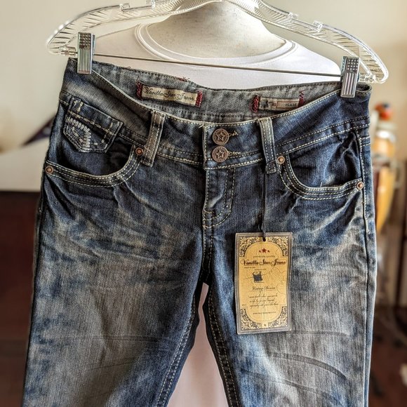 NWT  Vanilla Star whitewashed jeans capris   Sz 7 - Picture 8 of 13